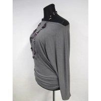 Tunika Amaya kimono nietoperz dla puszystej - szary melanż